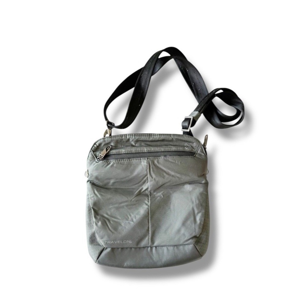 Travelon Anti-Theft Active Medium Travel Crossbody RFID Gray Locking Zippers